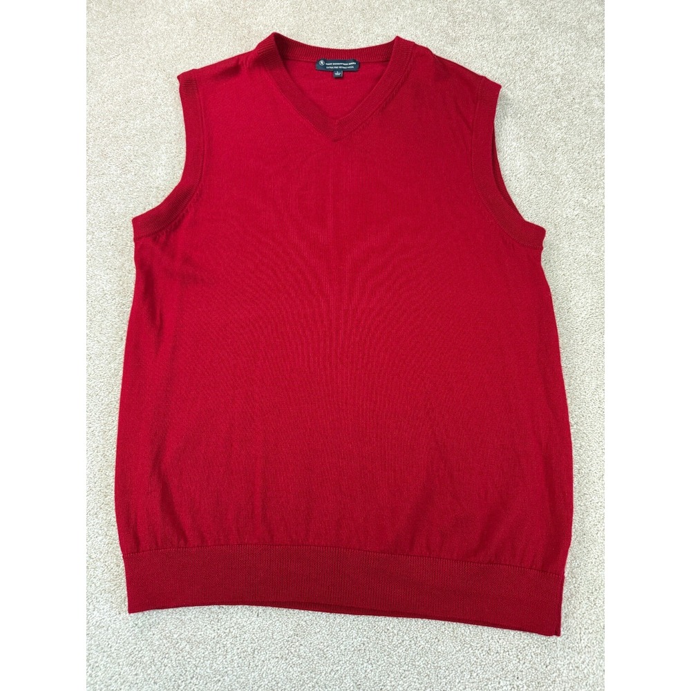Hart Schaffner Marx Men LARGE Extra Fine Merino Wool Sweater Vest Classic Preppy